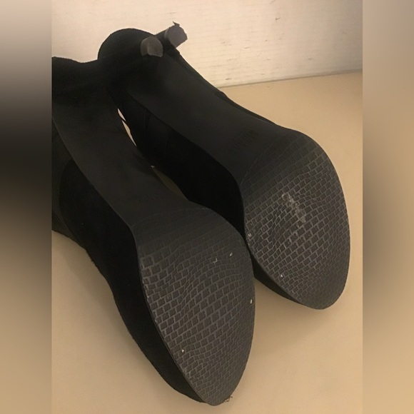 Stuart Weitzman women black suede platform heel boots US 10 - Picture 3 of 10